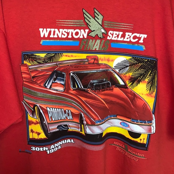 Vintage 1994 Sport Service NHRA Finals Winston Select 30th Annual Red T-Shirt - Picture 3 of 4